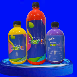 MÀU ACRYLIC ALIBABA MÀU TÔ TƯỢNG VẼ TRANH, VIẾT THƯ PHÁP VÀ NHIỀU CHẤT LIỆU KHÁC NHAU